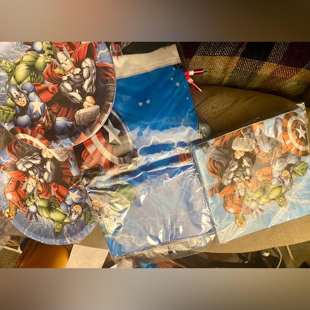 Marvel Avengers Party Set with Blue and Red Accents
